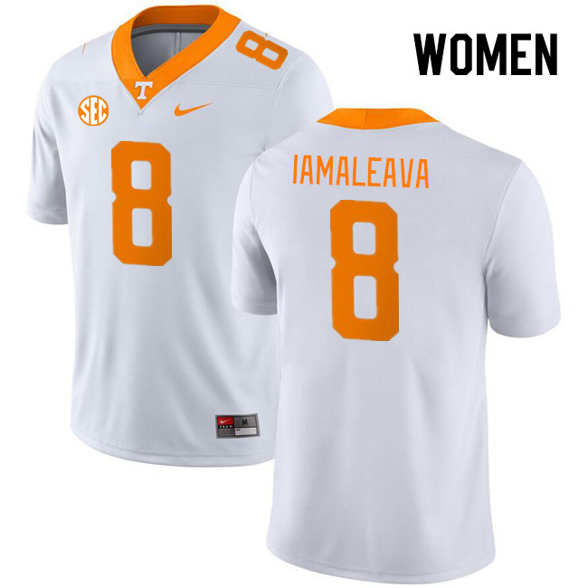 Women #8 Nico Iamaleava Tennessee Volunteers College Football Jerseys Stitched Sale-White